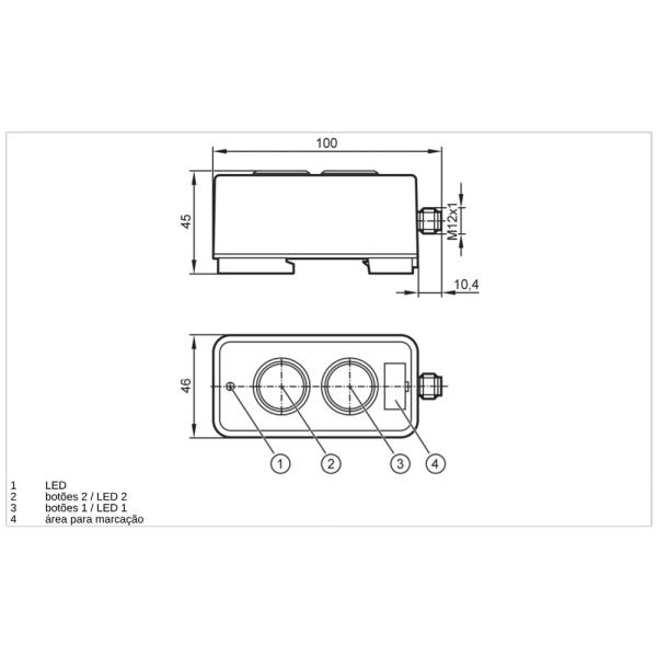 AC2388 IFM - Módulo com Botão Luminoso AS-Interface Controle Industrial IP67 2 Botões