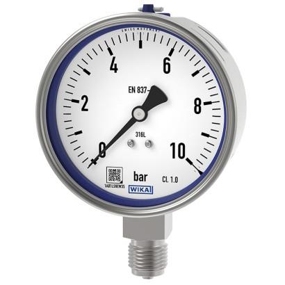 MANÔMETRO ANALÓGICO 063mm; 6 bar; 2ª escala PSI; 1/4 rosca; glicerina; INOX
