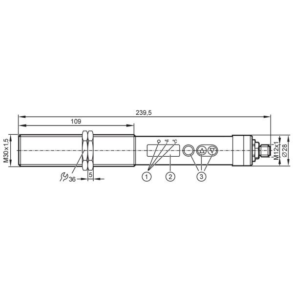 TW2101 IFM - Sensor Temp IFM Monitoramento Ind 250-1600C IO-Link M30