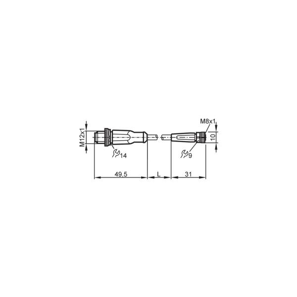 EVC244 IFM - Cabo de Ligação IFM Automação Industrial 5m PUR IP69K