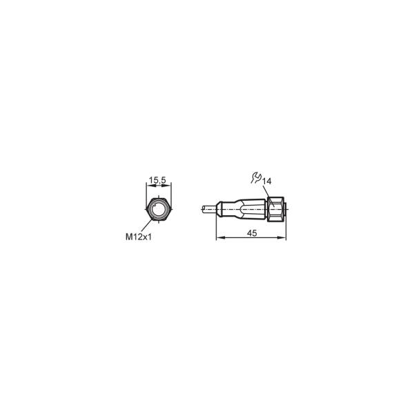 EVM002 IFM - Cabo Conector Fêmea M12 Ambientes Adversos 4 Pinos 5m PUR IP69K
