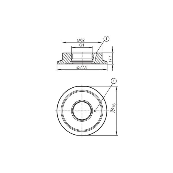 E33309 IFM - Adaptador de Processo Clamp Conexão de Sensor Aseptoflex DIN 11864 DN50 25bar