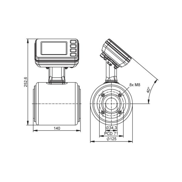 SMF320 IFM - Sensor Vazão IFM Medição vazão DN40, 5-750l/m, IO-L, 40bar