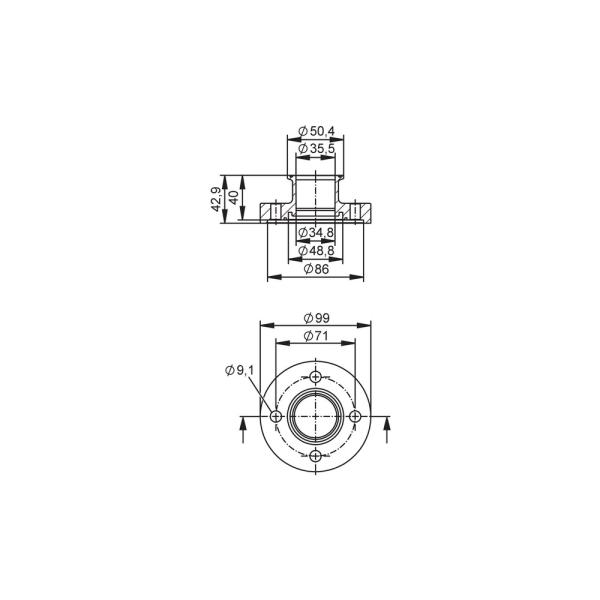 E40482 IFM - Adaptador Clamp ISO 2852 para Sensor Vazão SMF Inox 316L DN40 16bar