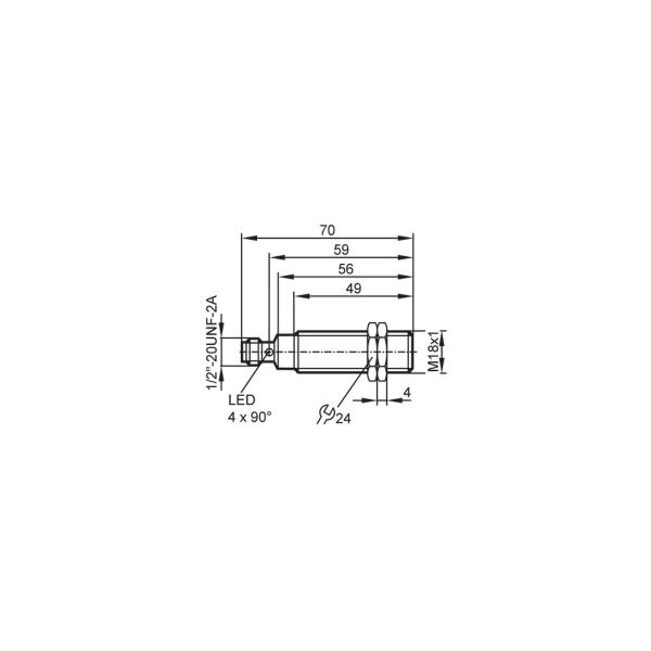IGS001 IFM - Sensor Indutivo IFM Automação Industrial M18 8mm NA 2 fios