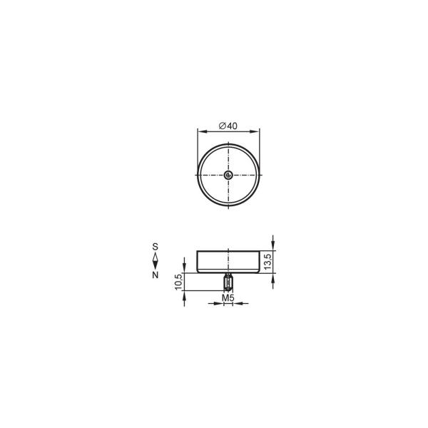 E12711 IFM - Ímã de Amortecimento IFM Para Sensores de Fim de Curso Ø 40mm x 13mm