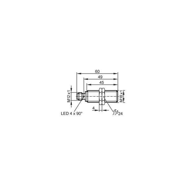 IG6086 IFM - Sensor Analógico Indutivo ifm Detecção e Medição de Posição IO-Link 0,5-5mm 4-20mA M18