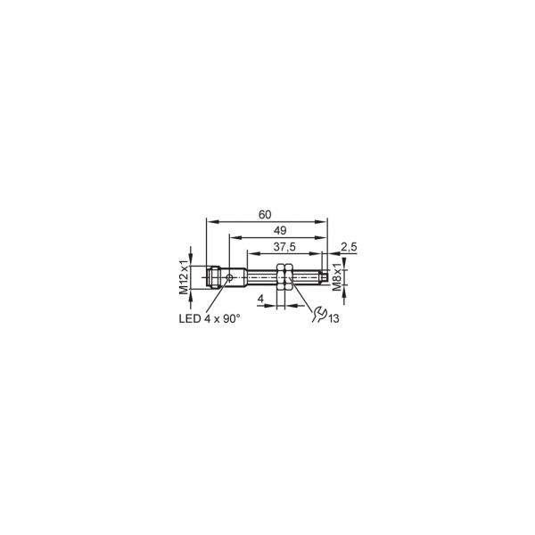 IE5288 IFM - Sensor Indutivo IFM Automação Industrial M8x1 4mm PNP NA IP67