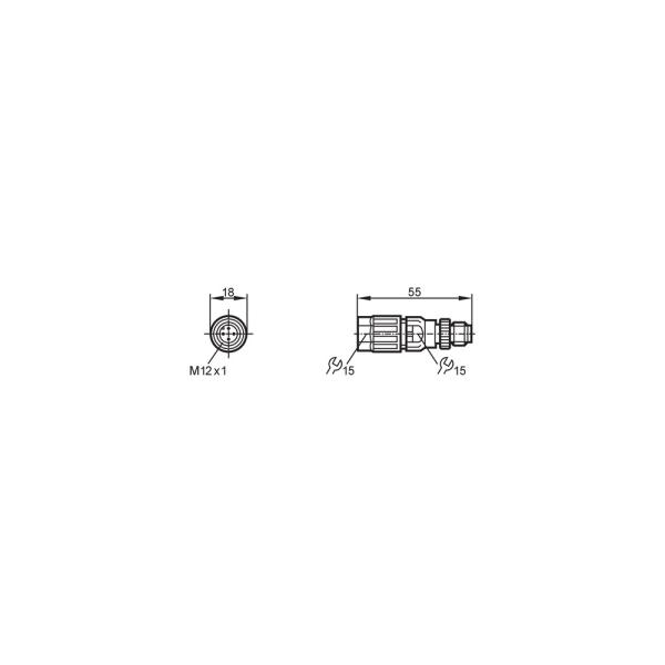 E11144 IFM - Conector Plugável M12 IFM Automação Industrial 4 Polos IP67