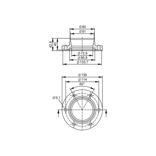 E40475 IFM - Adaptador para Soldagem IFM Sensor de Vazão SMF DN80 EN10357 Série A