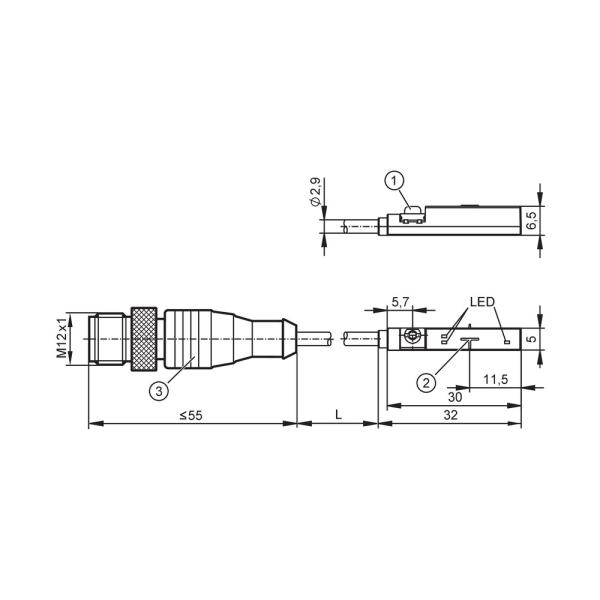 MK5908 IFM - Sensor para Cilindro IFM Detecção de posição IO-Link, PNP/NPN, 0.3m