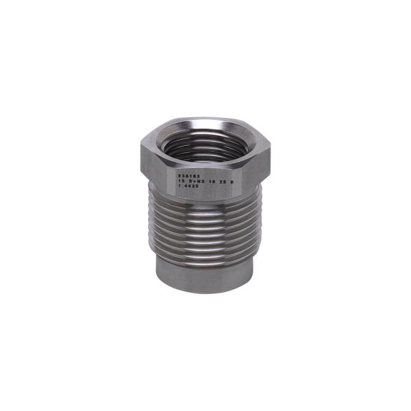 E43302 IFM - Adaptador Rosqueável IFM para Sensores de Processo G1/2-G3/4 Aço Inox 316L