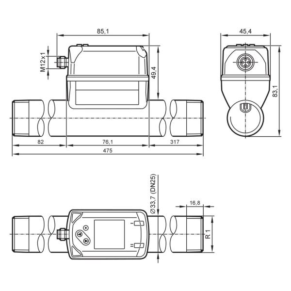 SD8500 IFM - Medidor de Ar Comprimido ifm Monitoramento de vazão 0,8-225 m³/h, IO-Link, 16 bar