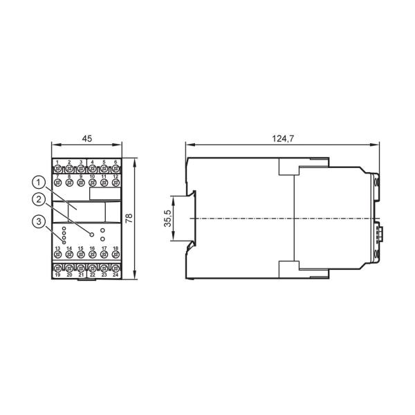 DD2503 IFM - Unidade de Avaliação IFM Monitoramento de Velocidade 110-240V 2 Relés