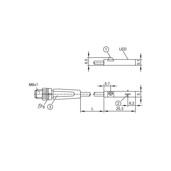 MK5122 IFM - Detector p/ Cilindro T Detecção magnética GMR PNP NA 10kHz IP67