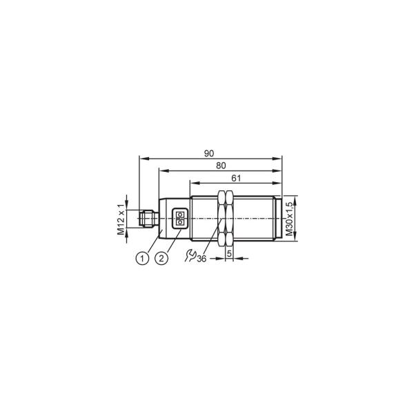 KI5082 IFM - Sensor Capacitivo ifm Detecção de nível M30 20mm IO-Link PNP/NPN