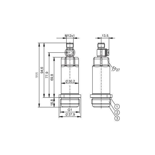 PM1706 IFM - Sensor de Pressão ifm Indústria Alimentícia IO-Link -0,125 a 2,5 bar