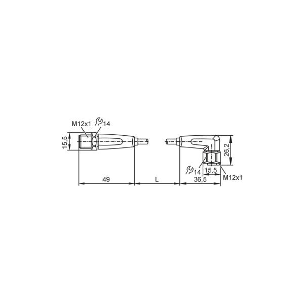 EVF048 IFM - Cabo de Ligação IFM Indústria Alimentícia M12 1m IP69K