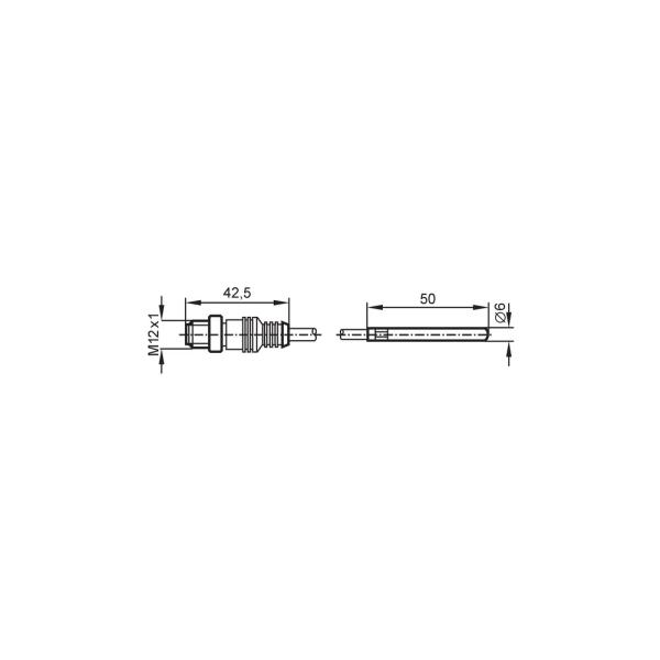 TS2256 IFM - Sensor de Temperatura IFM Medição em Fluidos Pt100 50mm Cabo 2m