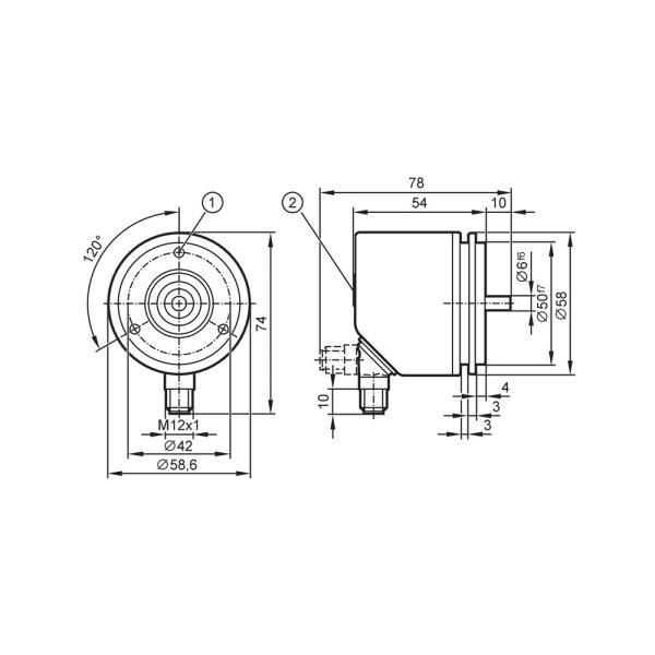 RUP500 IFM - Encoder IFM Posição/Velocidade 6mm, Display, IO-Link, M12