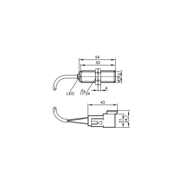 IG6118 IFM - Sensor Indutivo IFM Detecção de objetos M18 PNP 8mm IP69K