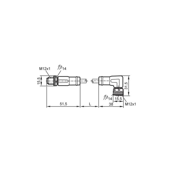 EVC729 IFM - Cabo de Ligação IFM Automação Industrial 20m PUR IP69K