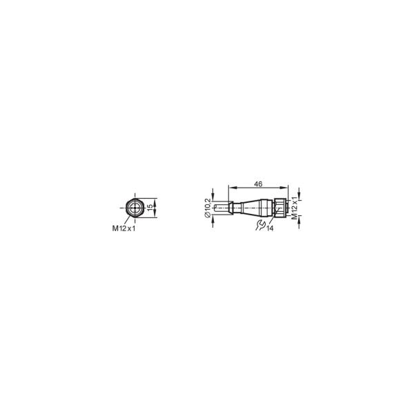 E12344 IFM - Cabo Conector Fêmea M12 Indústria Alimentícia 25m 8 Polos IP69K