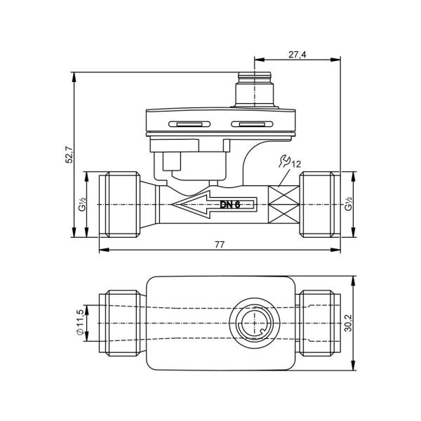 SV3051 IFM - Sensor de Fluxo Vortex ifm Monitoramento industrial 0,5-10 l/min 16 bar 4-20mA