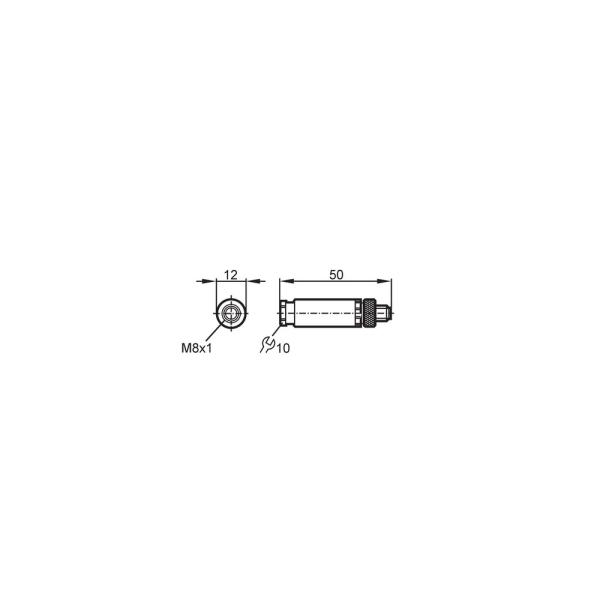 E11255 IFM - Conector Plugável IFM Automação Industrial M8 Reto 4 Pinos PNP IP67