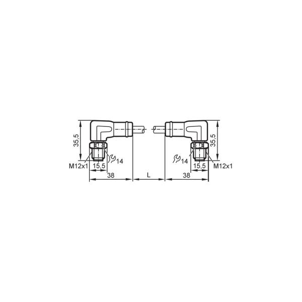 EVF689 IFM - Cabo Ethernet ifm Indústria Alimentícia M12 Angular 15m IP69K