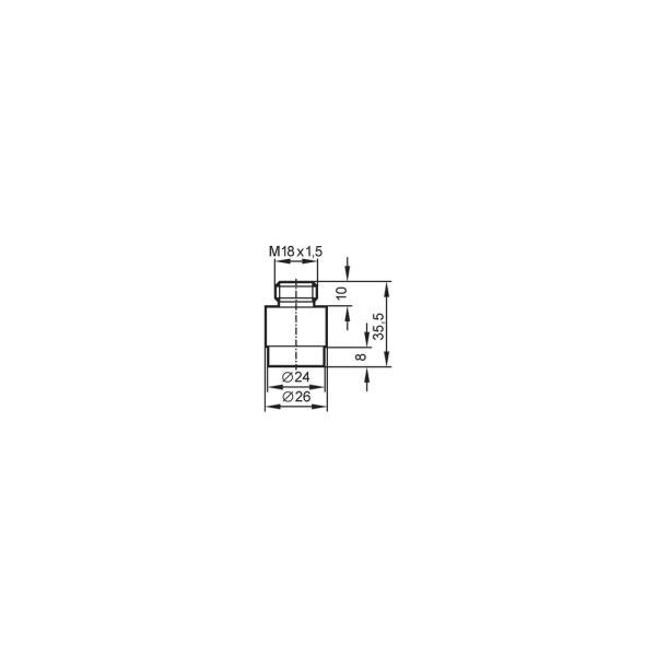 E40124 IFM - Adaptador de Soldagem ifm para Sensores de Processo M18x1.5 300bar Aço Inox