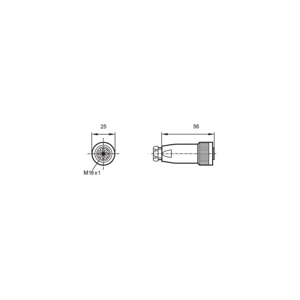 E1002A IFM - Soquete Confeccionável IFM Circuitos Intrinsecamente Seguros IP65 4 Polos