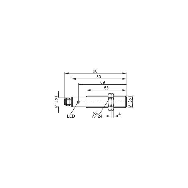 IG5806 IFM - Sensor Indutivo IFM Automação Industrial M18 5mm PNP/NPN M12