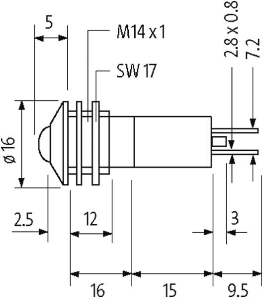 LED 24VDC 20MA VERDE 10MM