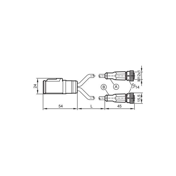 E12563 IFM - Cabo de Ligação em Y ifm Automação Industrial 5m PUR IP67
