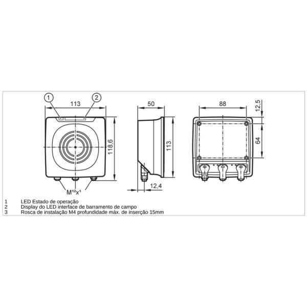 DTE922 IFM - Dispositivo Compacto RFID Leitura e Identificação Ethernet, 915-928MHz, IP67