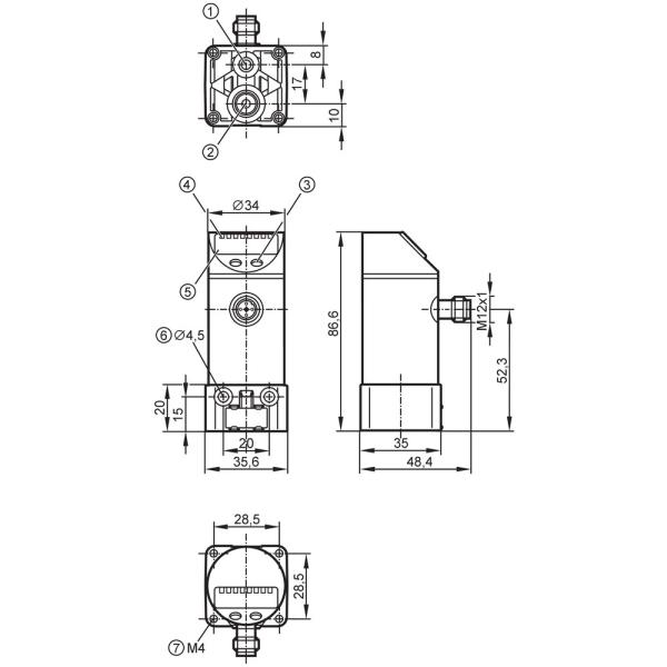 PN7834 IFM - Sensor de Pressão IFM Ar Comprimido Industrial -1 a 10 bar Display