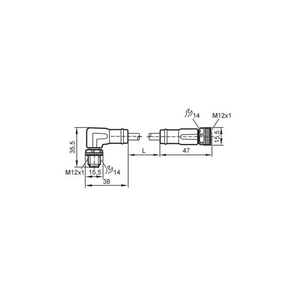 EVC733 IFM - Cabo de Ligação ifm Automação Industrial M12 4 Pinos 2m PUR