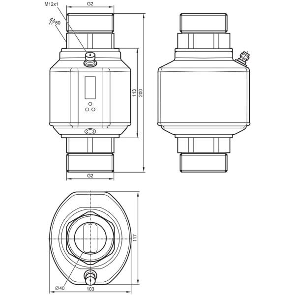 SM2100 IFM - Sensor Vazão IFM Medição industrial 5-600 l/min, G2, IO-Link