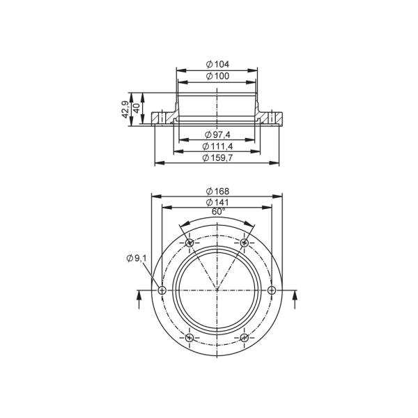 E40476 IFM - Adaptador para Soldagem IFM Indústria Alimentícia DN100 EN10357 Série A