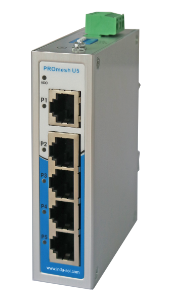 Switch Ethernet industrial de nível básico não gerenciado PROmesh U5