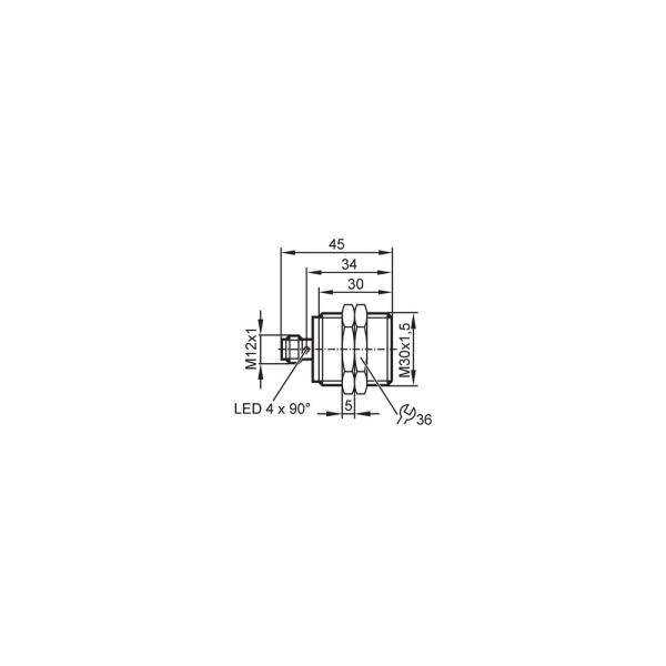 IIS281 IFM - Sensor Indutivo ifm Automação Industrial M30 PNP 15mm