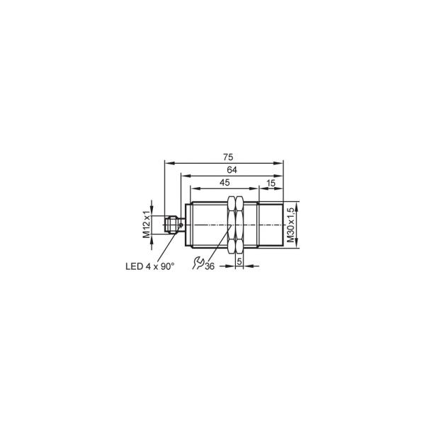 II5857 IFM - Sensor Indutivo ifm Automação Industrial M30 15mm PNP NF