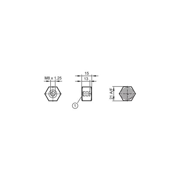 E30471 IFM - Adaptador Adesivo IFM Sensores Vibração M8 90° Aço Inox