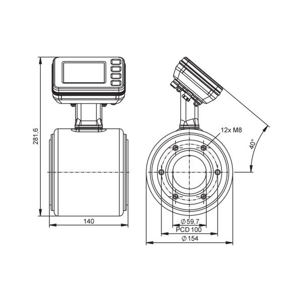 SMF520 IFM - Sensor Vazão IFM Medição vazão DN65 20-2000L/min IO-Link