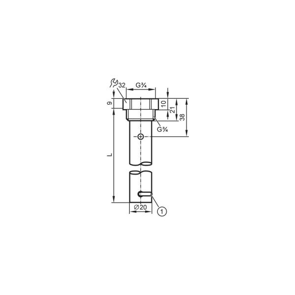 E43212 IFM - Tubo Coaxial Sensor Nível Para Sensores LR G3/4 450mm 16bar