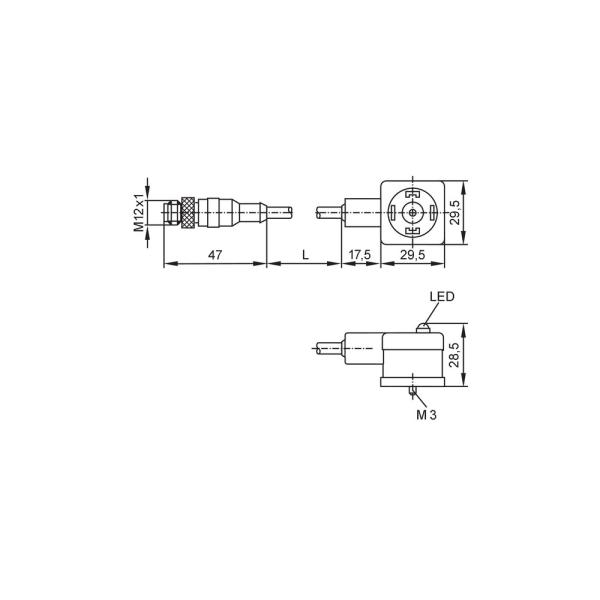 E11418 IFM - Cabo Conector de Válvula ifm Automação Industrial 1m PUR IP67