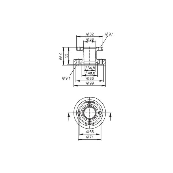 E40522 IFM - Adapt. Flange Asséptico p/ Sensor SMF DN40 DIN11864-2A Inox 316L