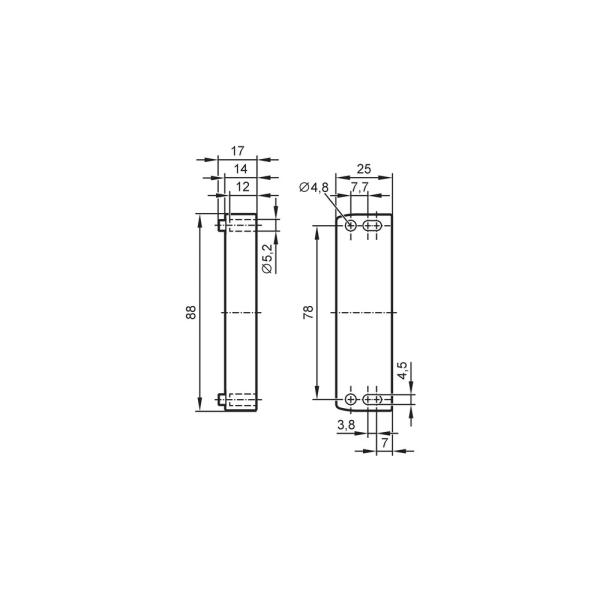 E12586 IFM - Peça de Distância IFM Para Sensores Magnéticos MN5 88x25x17mm PA