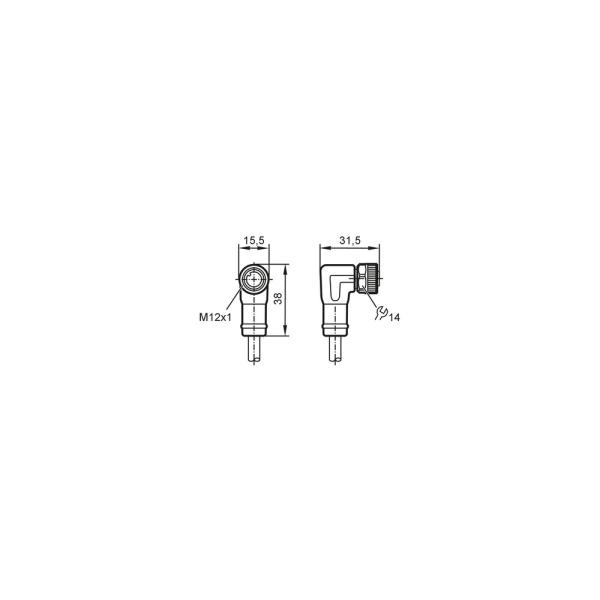 EVC715 IFM - Cabo de Conexão Fêmea M12 Automação Industrial 4 Polos 50m PUR